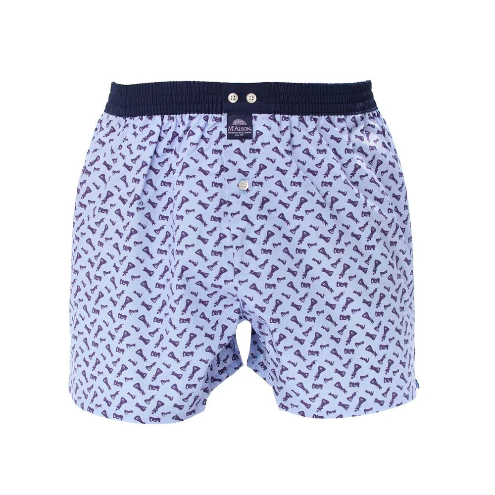 Boxer scacchi navy blu McAlson