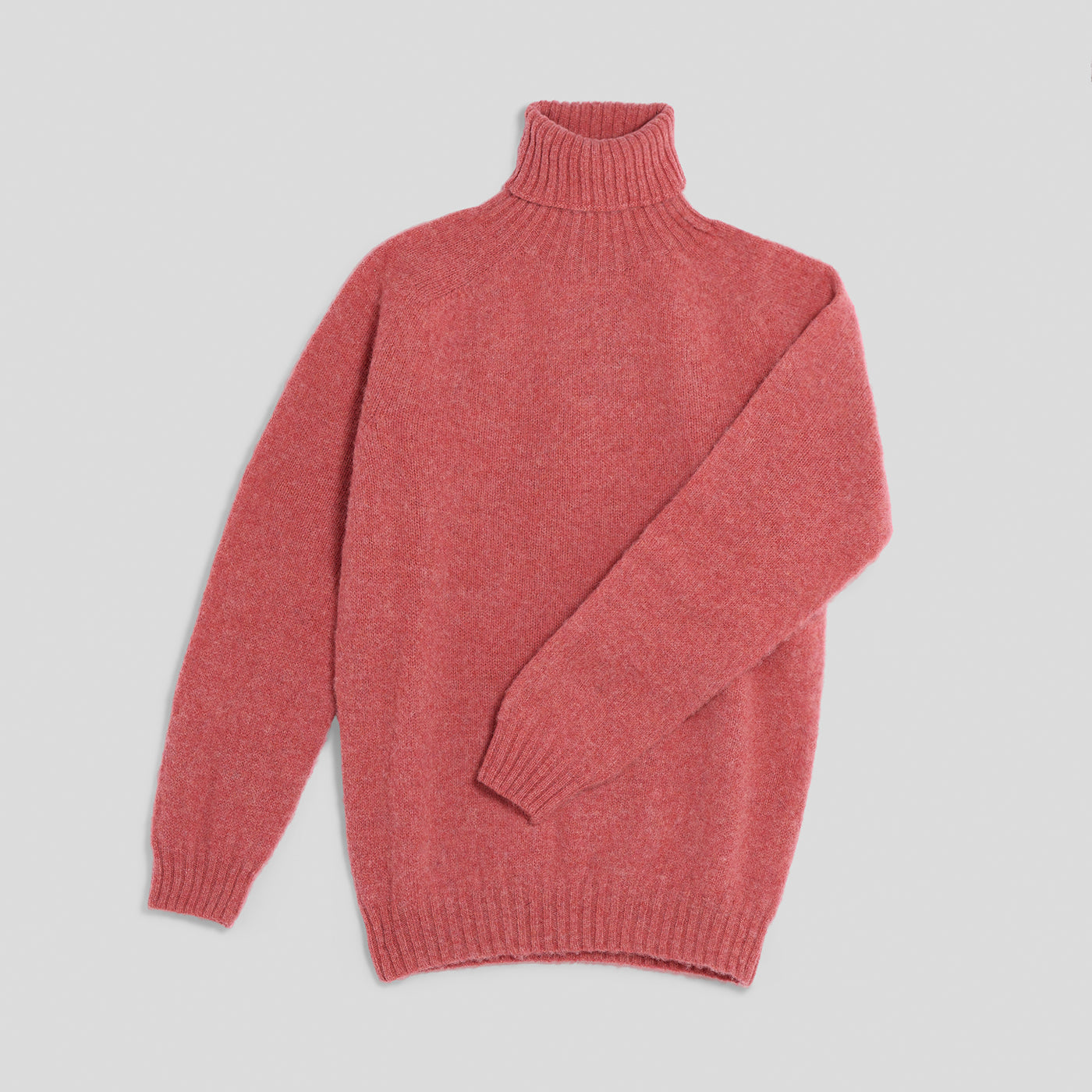 Collo alto raglan brushed shetland tea rose Monsieur