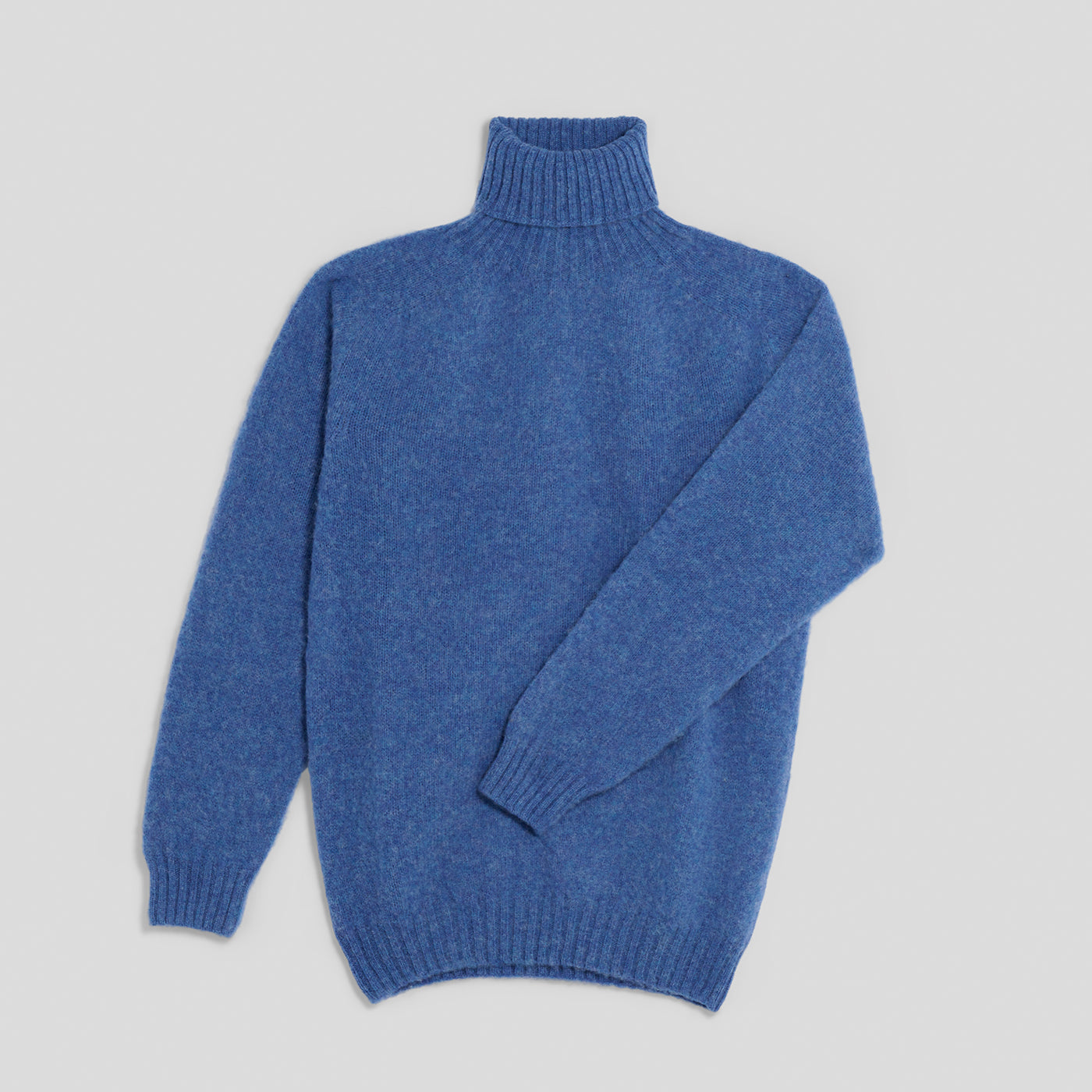 Collo alto raglan brushed shetland cobalt Monsieur