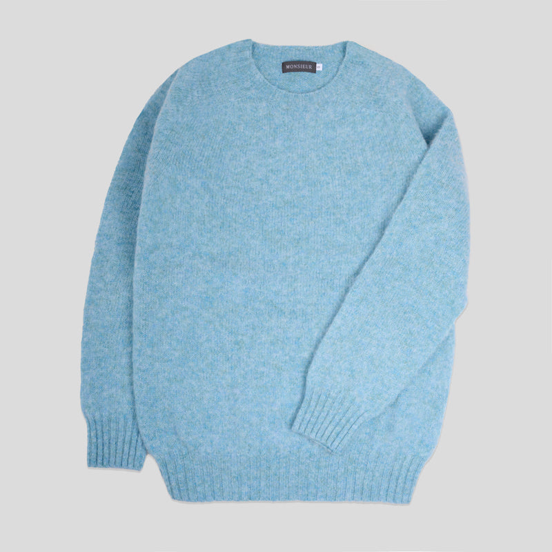 Girocollo raglan brushed shetland Duck Egg Monsieur