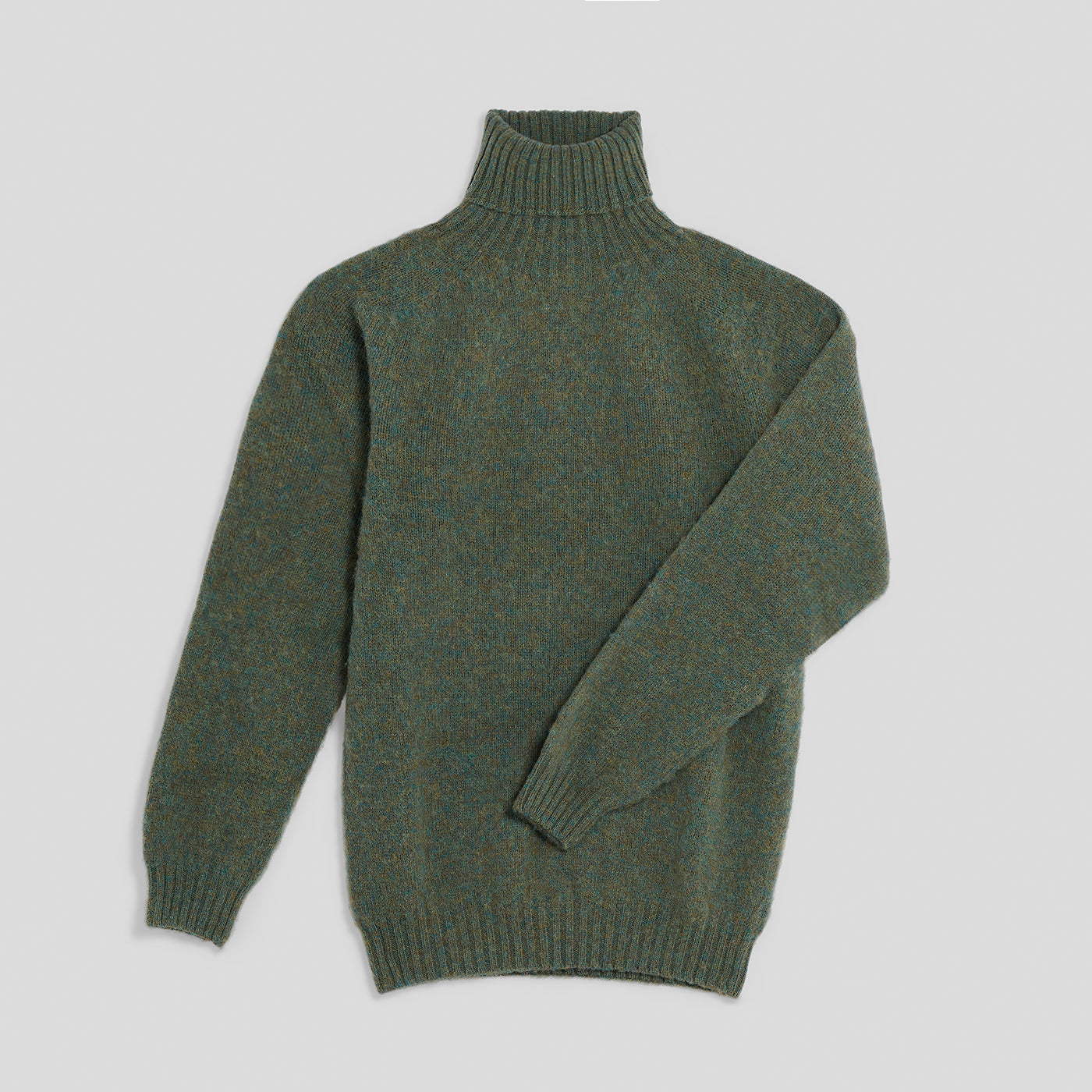 Collo alto raglan brushed shetland nettle Monsieur