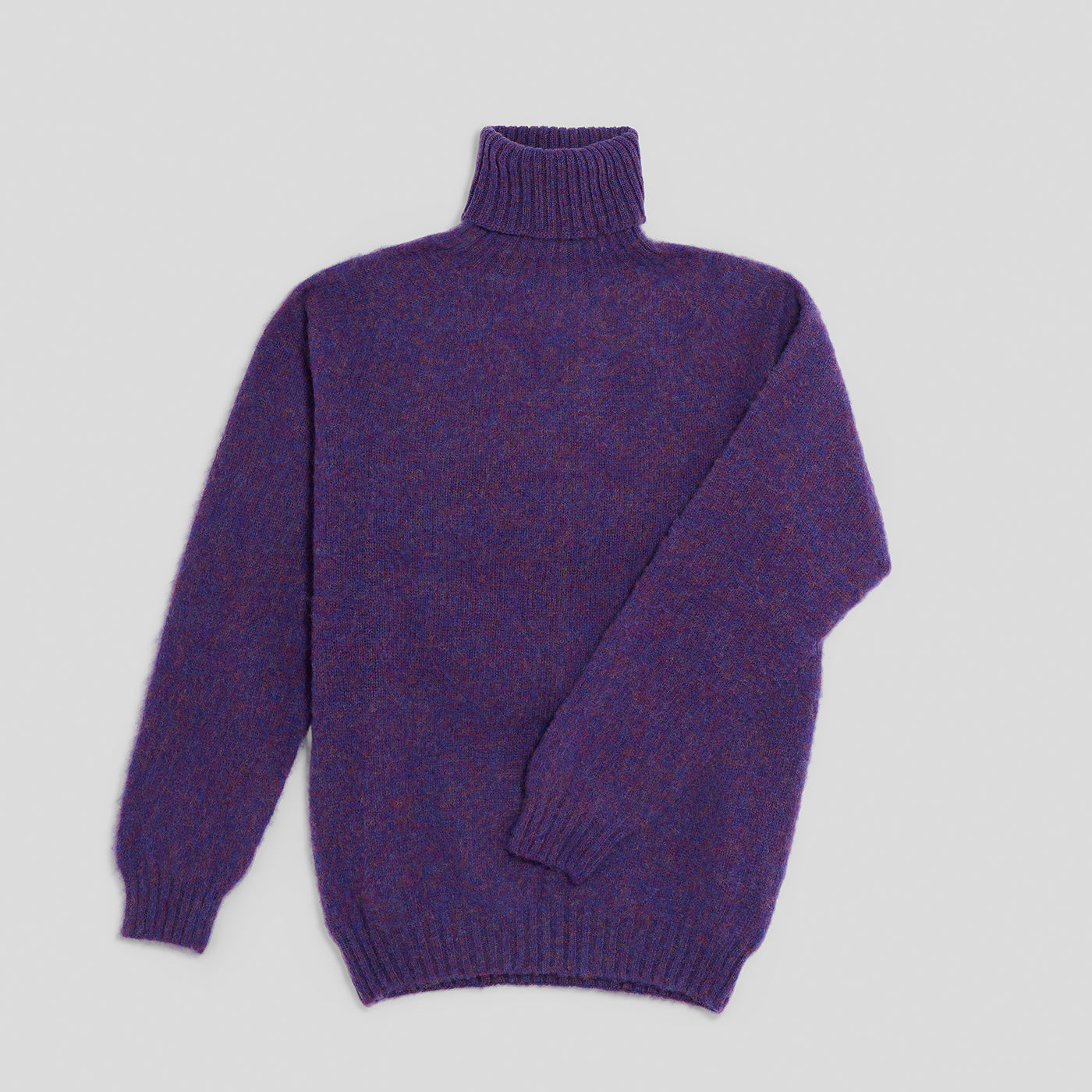 Collo alto raglan brushed shetland iris Monsieur