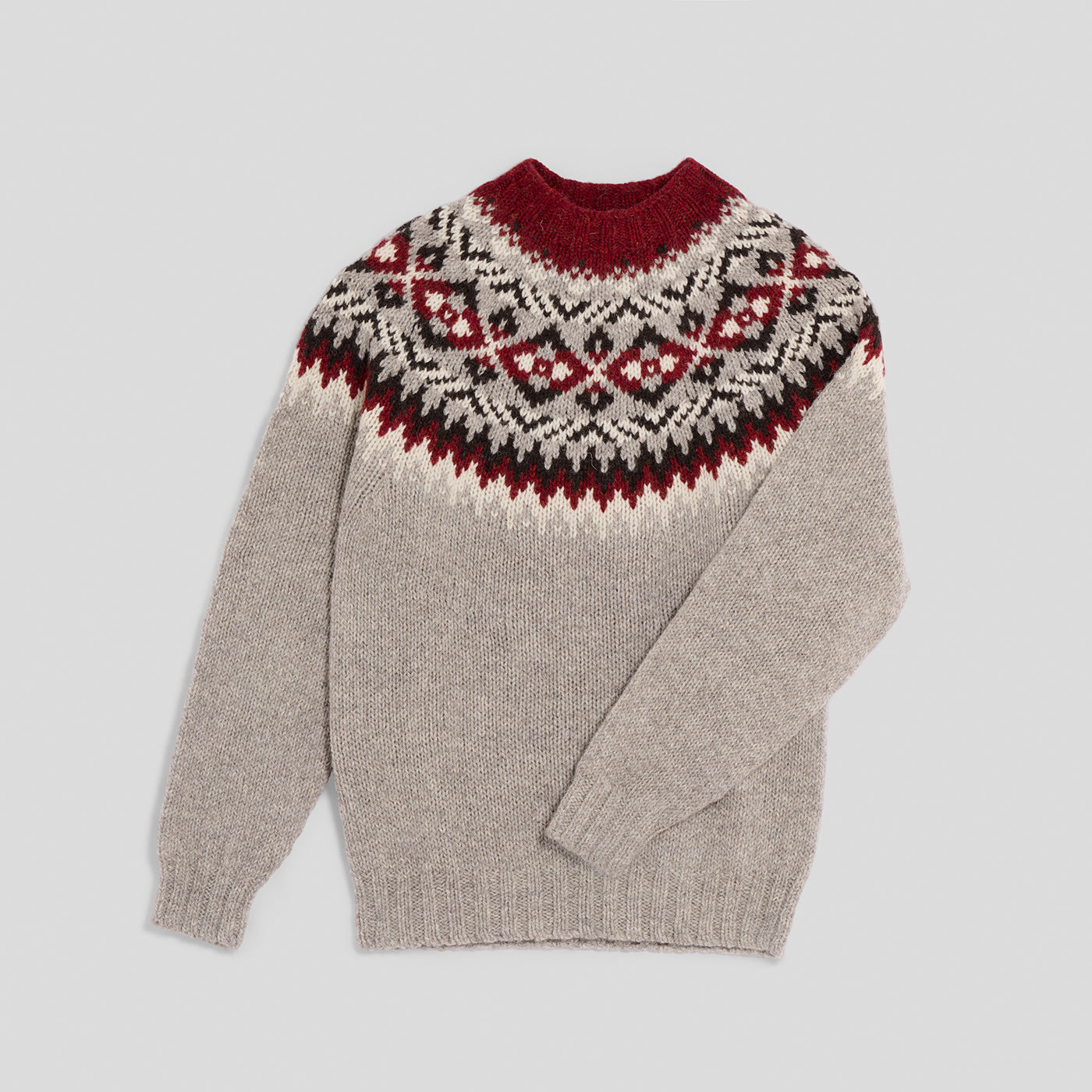 Girocollo Fairisle Yoke Chunky british wool naturale Monsieur