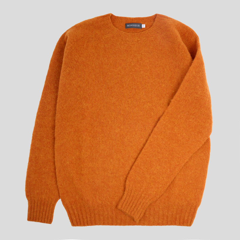 Girocollo raglan brushed shetland Autumn Leaf Monsieur