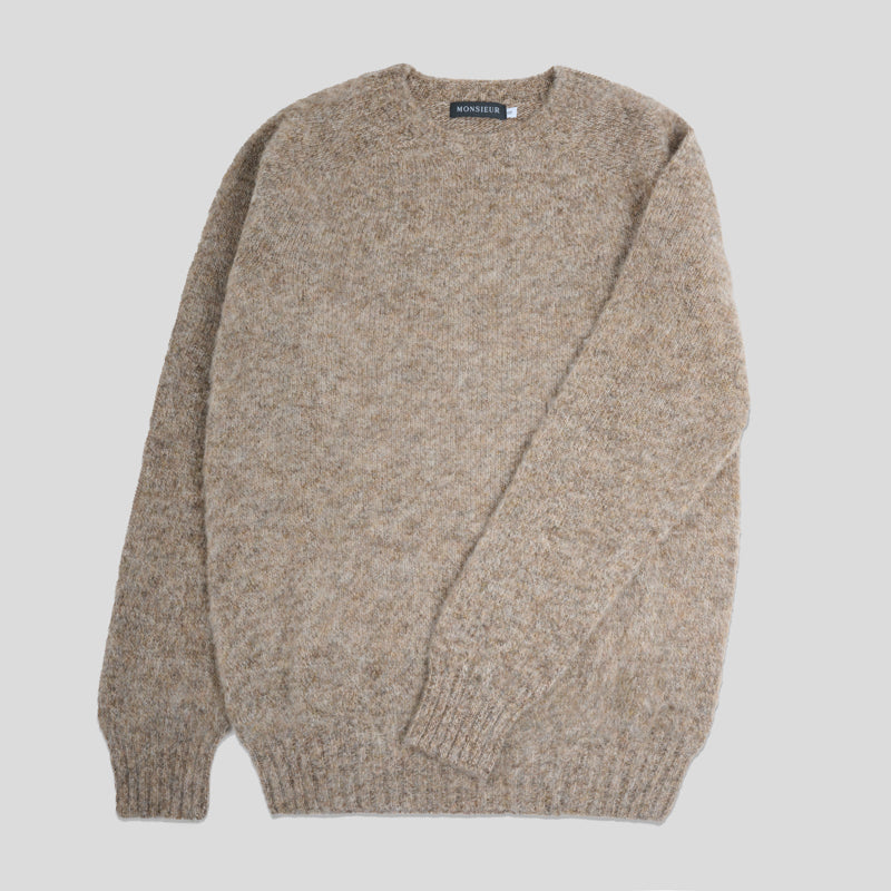 Girocollo raglan brushed shetland Mushroom Monsieur