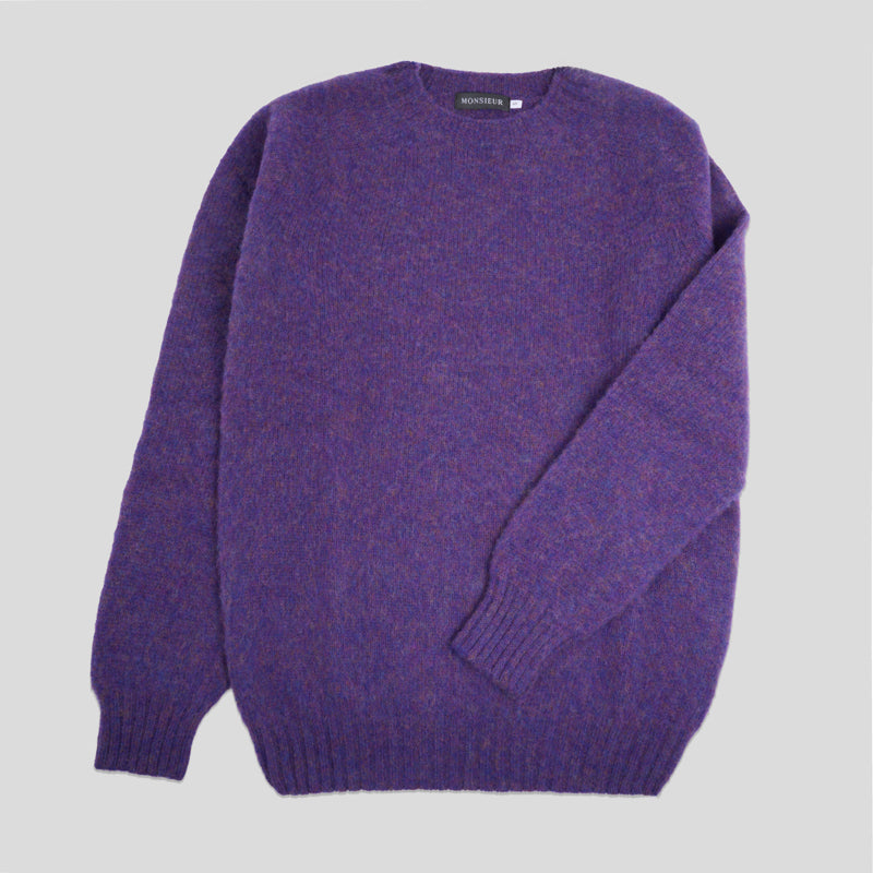Girocollo raglan brushed shetland Royal Violet Monsieur