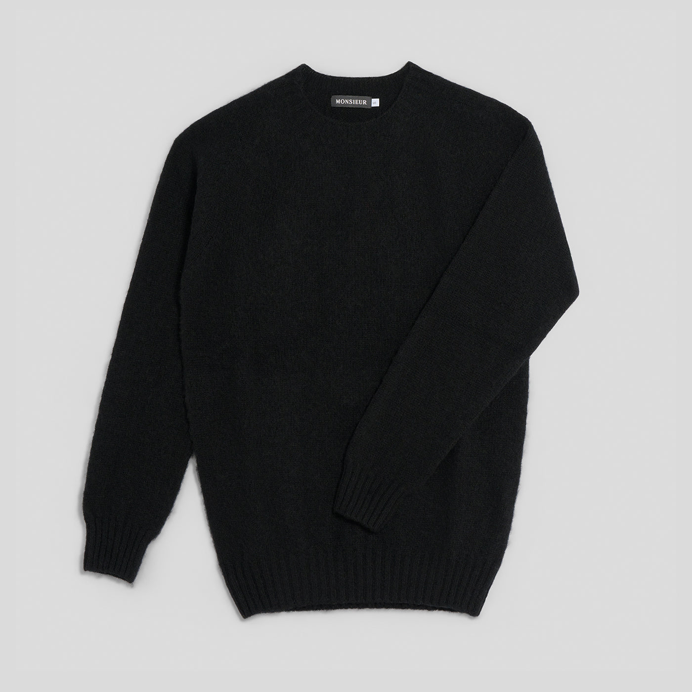 Girocollo raglan brushed shetland nero Monsieur