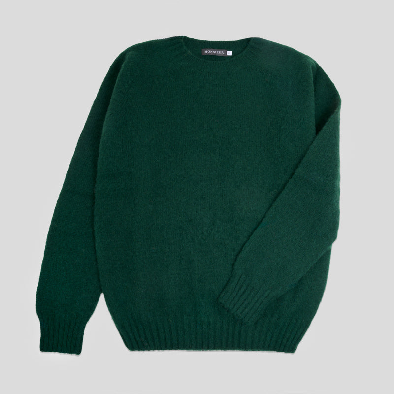 Girocollo raglan brushed shetland Forest Monsieur