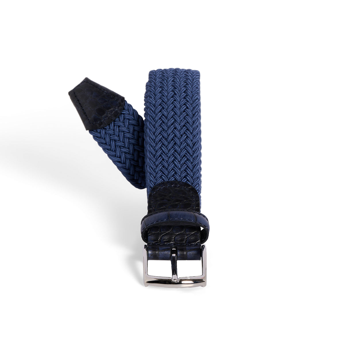 Cintura elasticizzata avio rifinita blu stampa coccodrillo Monsieur