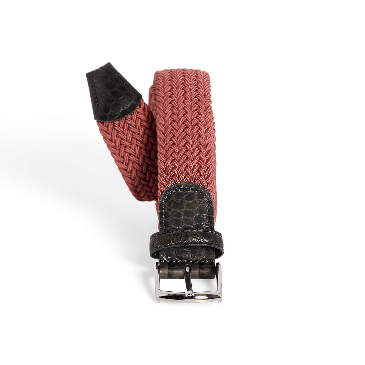 Cintura elasticizzata rosa antico rifinita moro stampa coccodrillo Monsieur