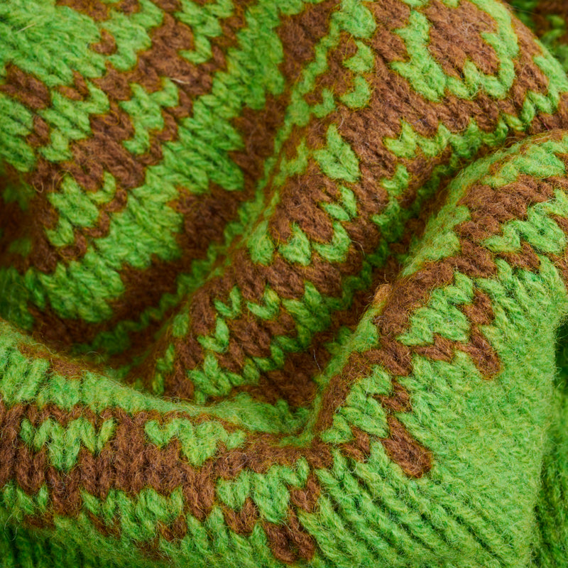 Girocollo raglan shetland fair isle yoke Garden Leaf Pecan Monsieur