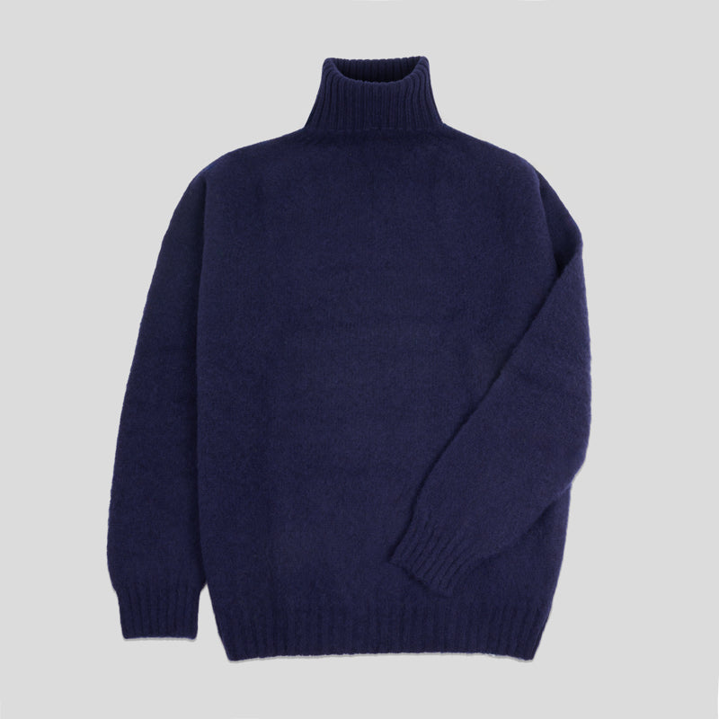 Collo alto raglan brushed shetland New Navy Monsieur