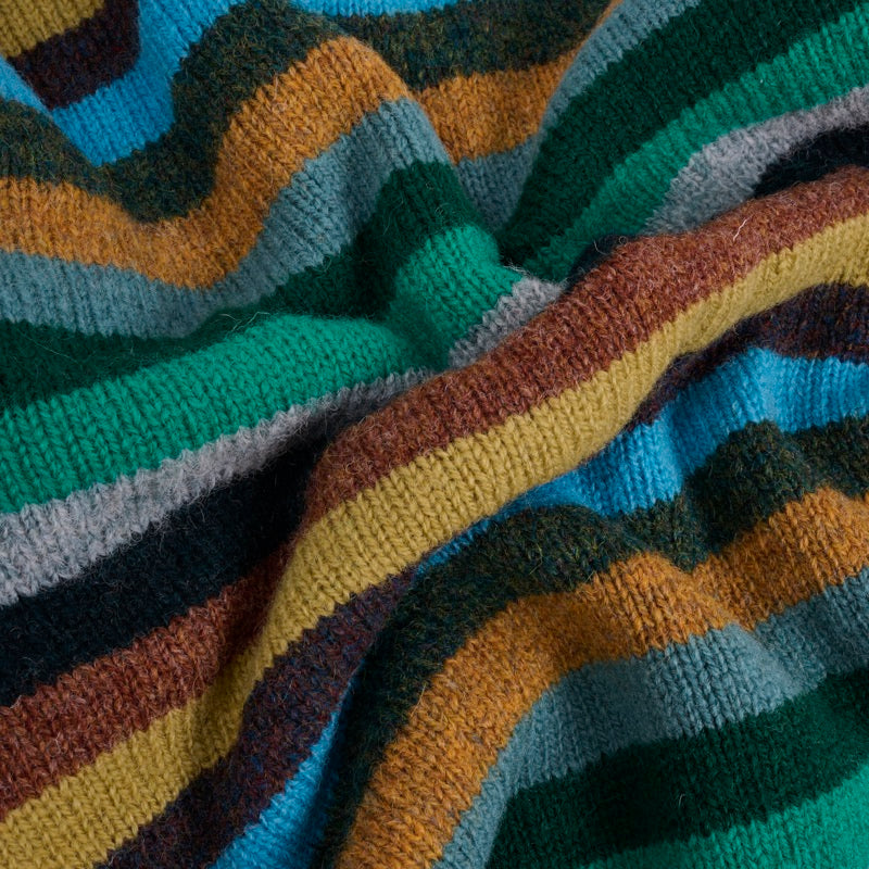 Girocollo rigato shetland shade verde Jamieson's