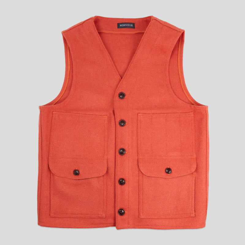 Gilet outdoor lana arancione Monsieur