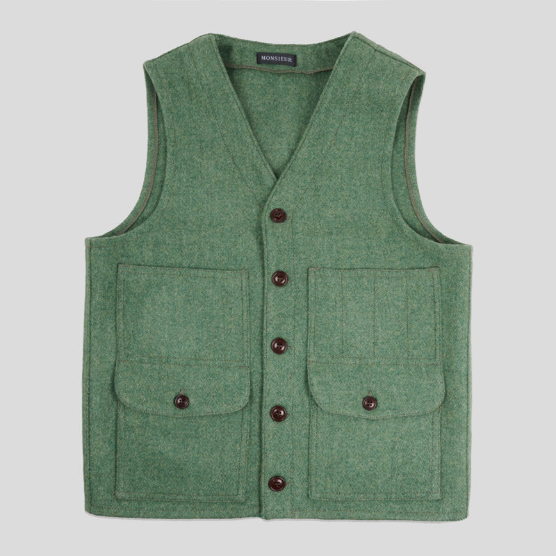 Gilet outdoor lana verde Monsieur