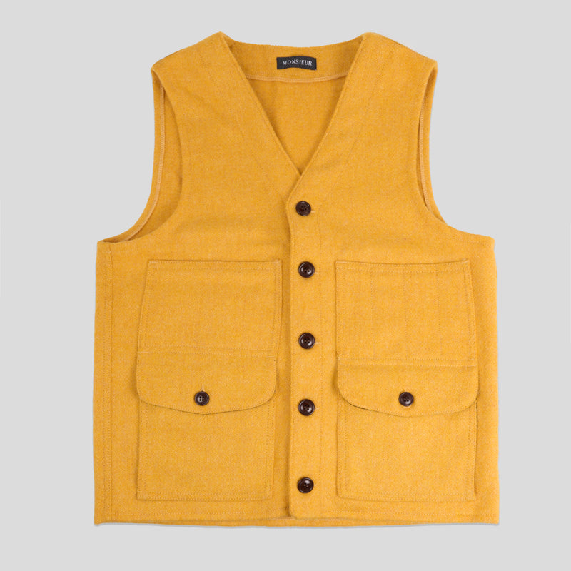 Gilet outdoor lana giallo Monsieur