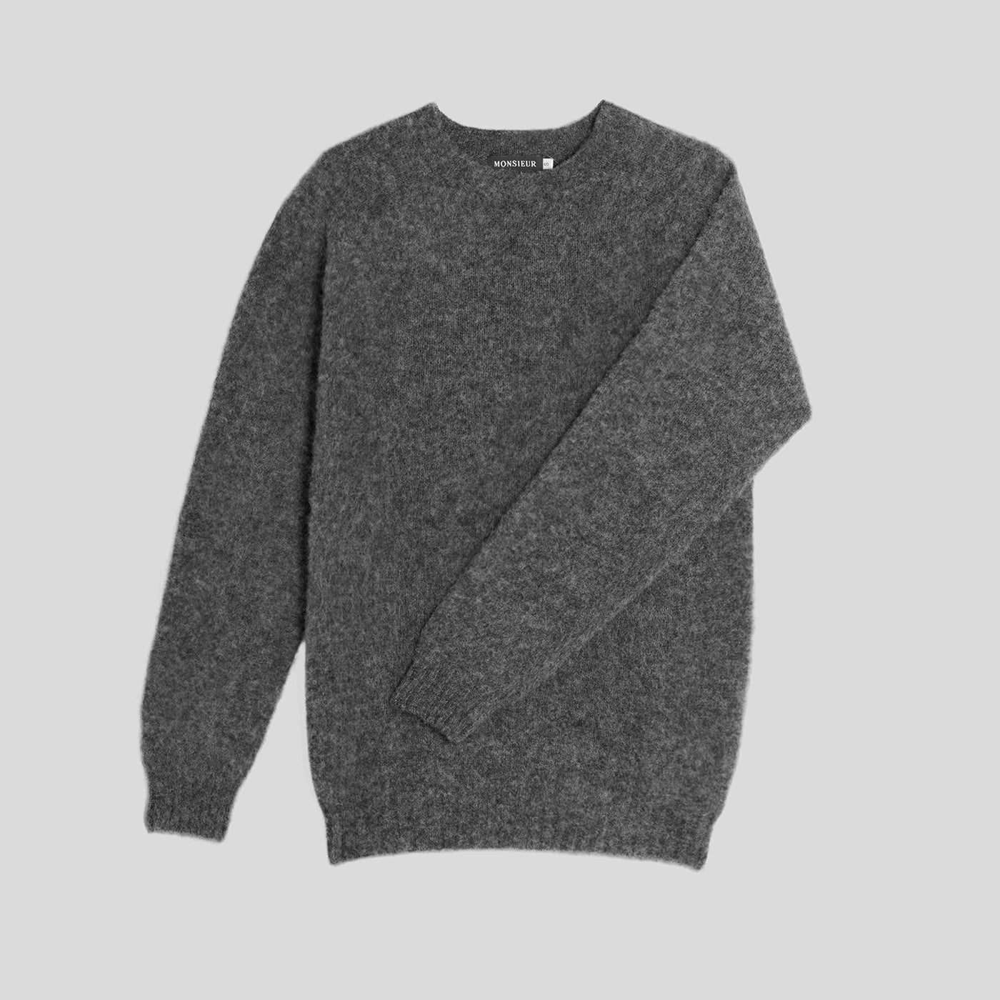 Girocollo raglan brushed shetland basalt Monsieur