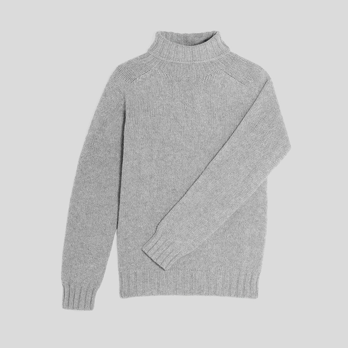 Collo alto submariner chunky supersoft lambswool flannel grey Monsieur