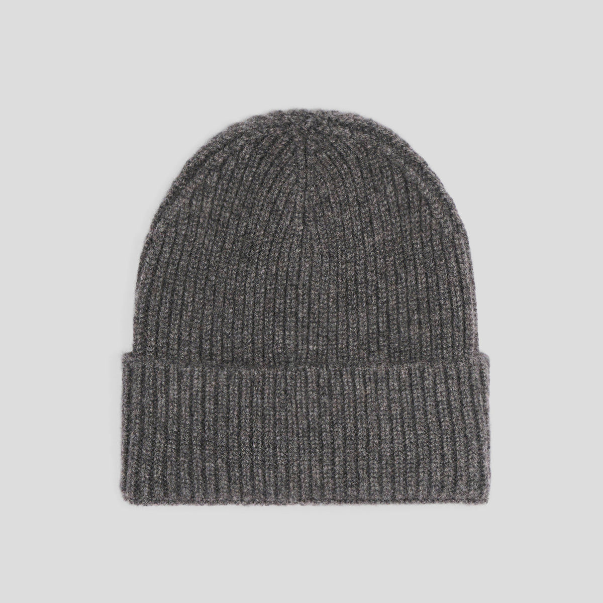 Cuffia coste strette cashmere grigia Monsieur