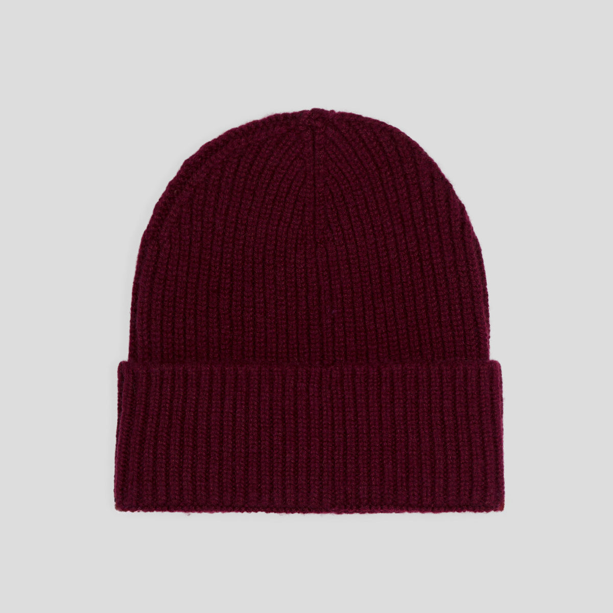 Cuffia coste strette cashmere prugna Monsieur