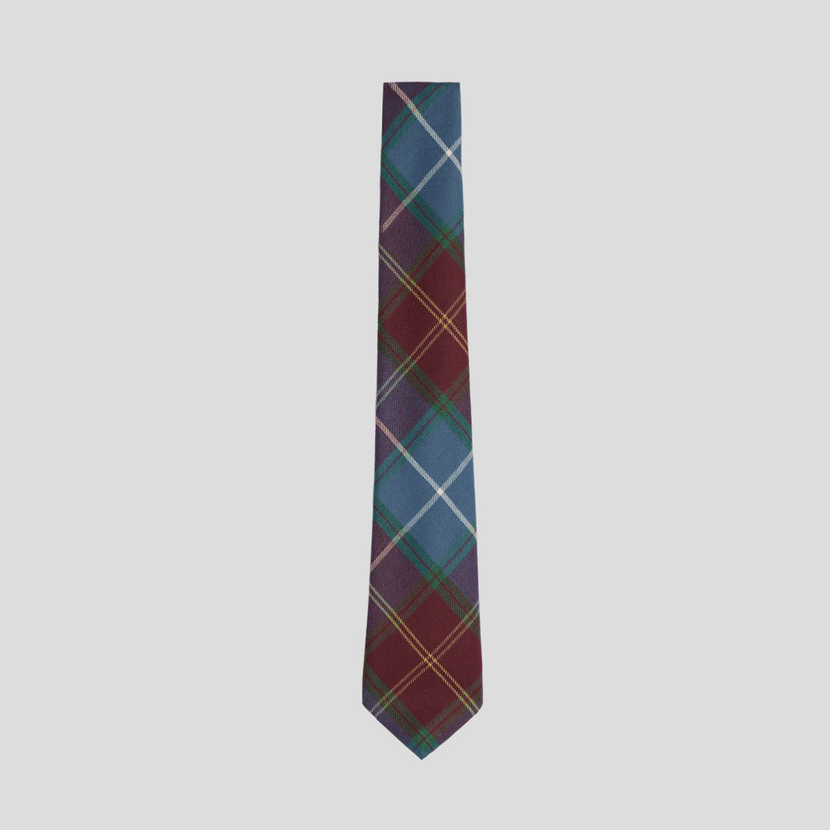 Cravatta lana tartan bordeaux turchese Monsieur