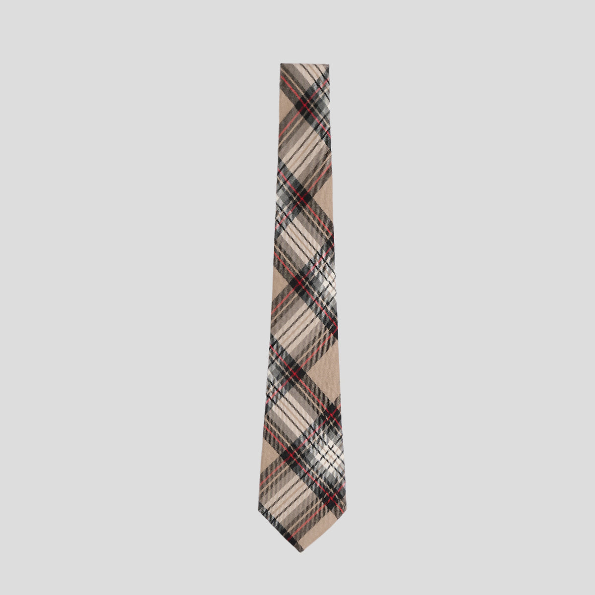 Cravatta lana tartan cammello rossa nera Monsieur