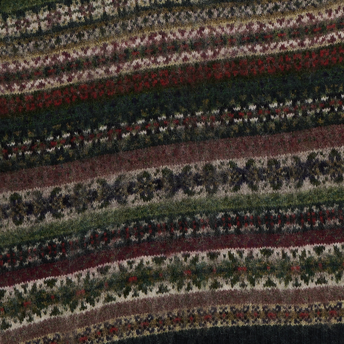 Gilet brushed fairisle verde Jamieson's