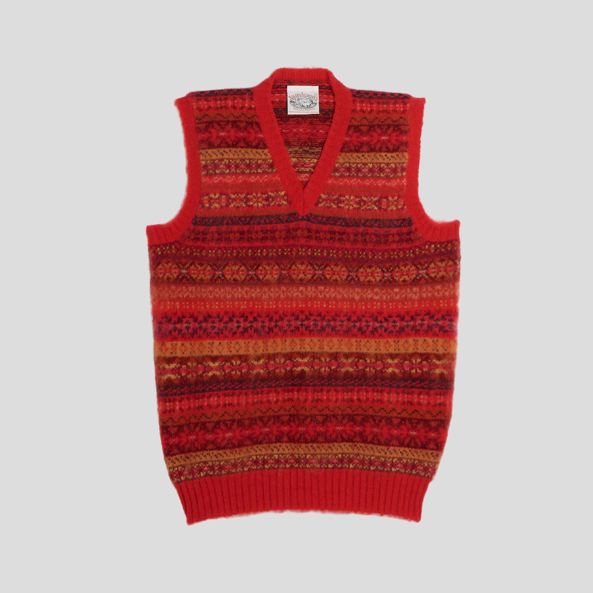Gilet brushed fairsile rosso Jamieson's