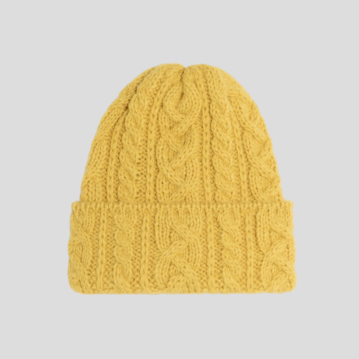 Cuffia treccia alpaca gialla Highland2000
