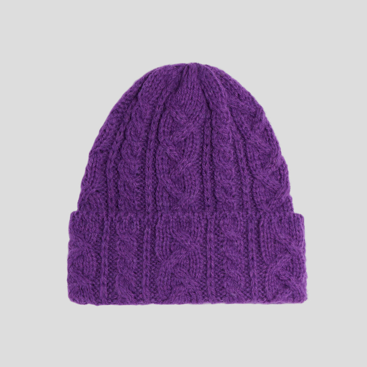 Cuffia treccia alpaca viola Highland2000