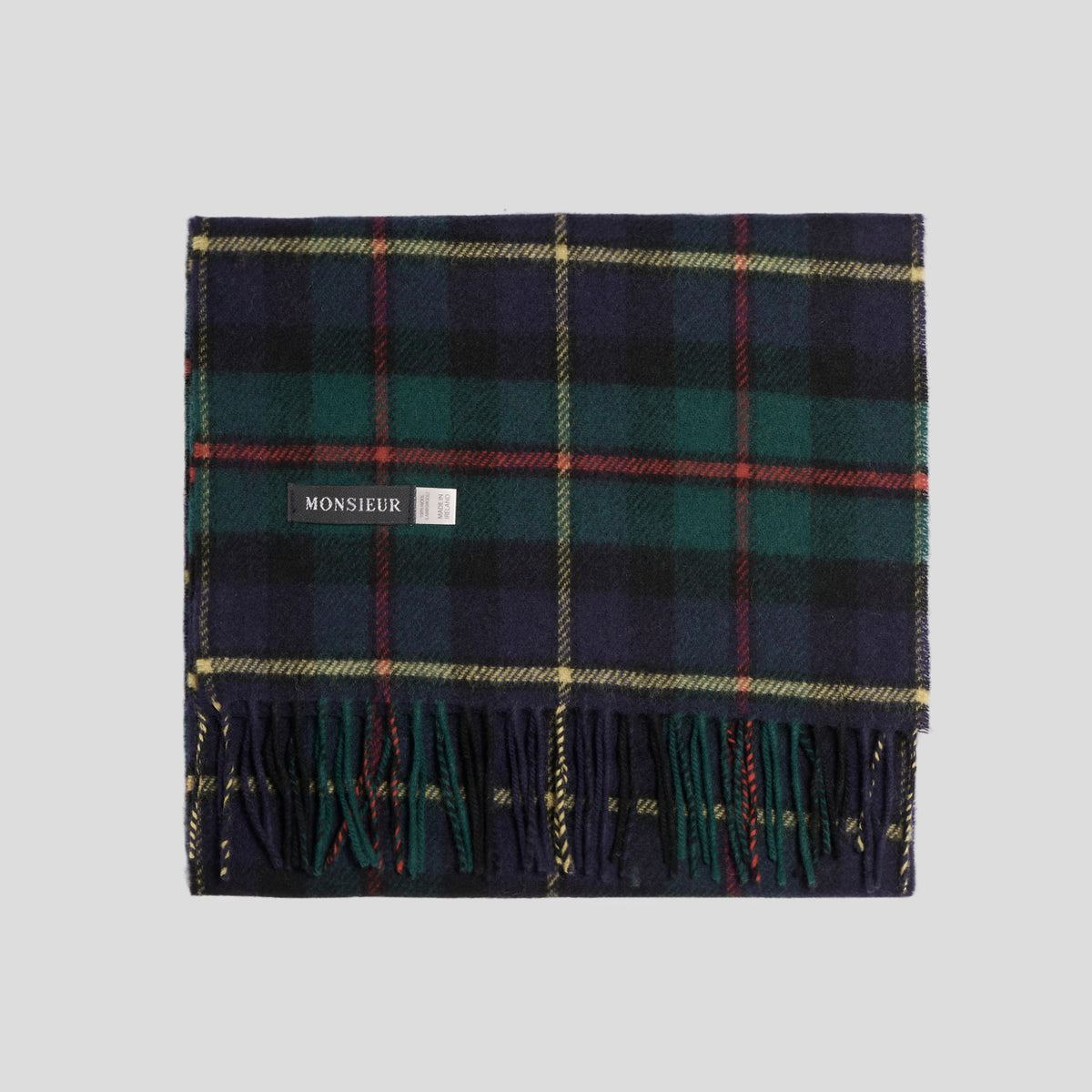 Sciarpa lambswool check navy verde rossa gialla Monsieur