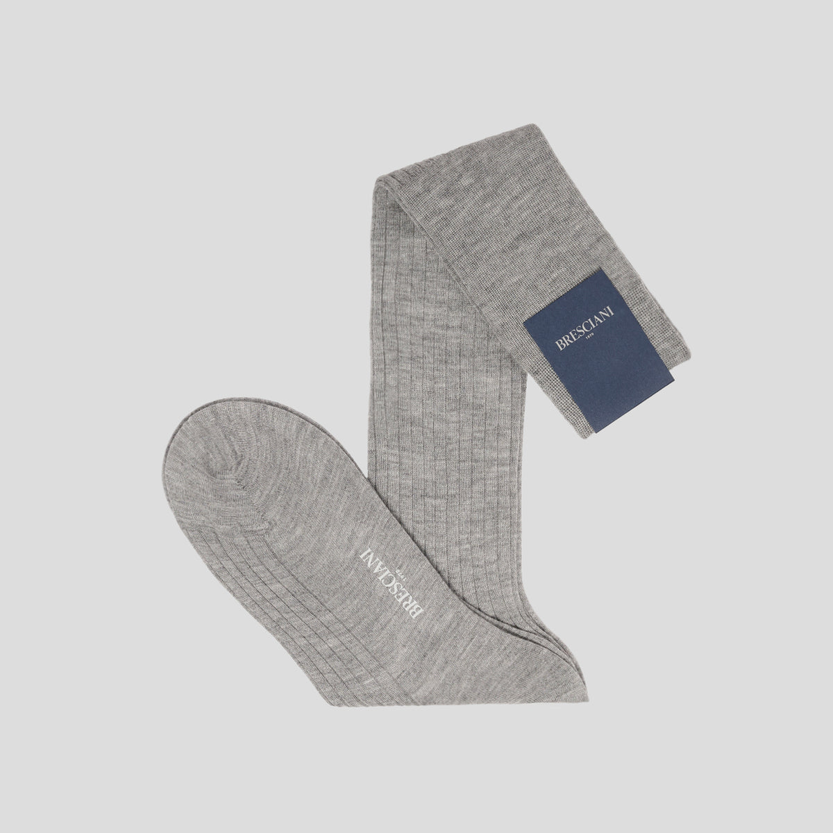Calze cashmere seta  tinta unita cenere Bresciani