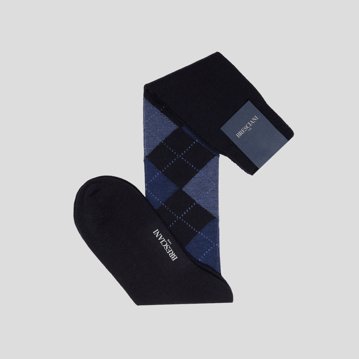 Calze lana argyle blu Bresciani