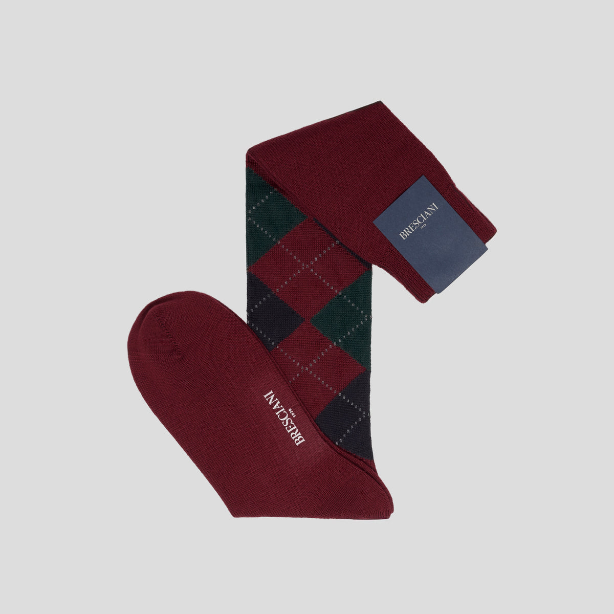 Calze lana argyle nebbiolo Bresciani