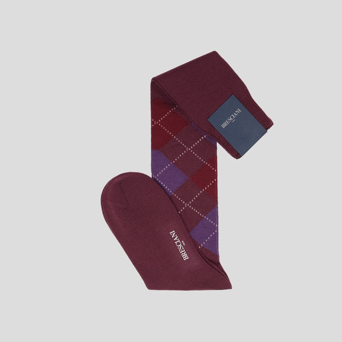 Calze lana argyle barolo Bresciani