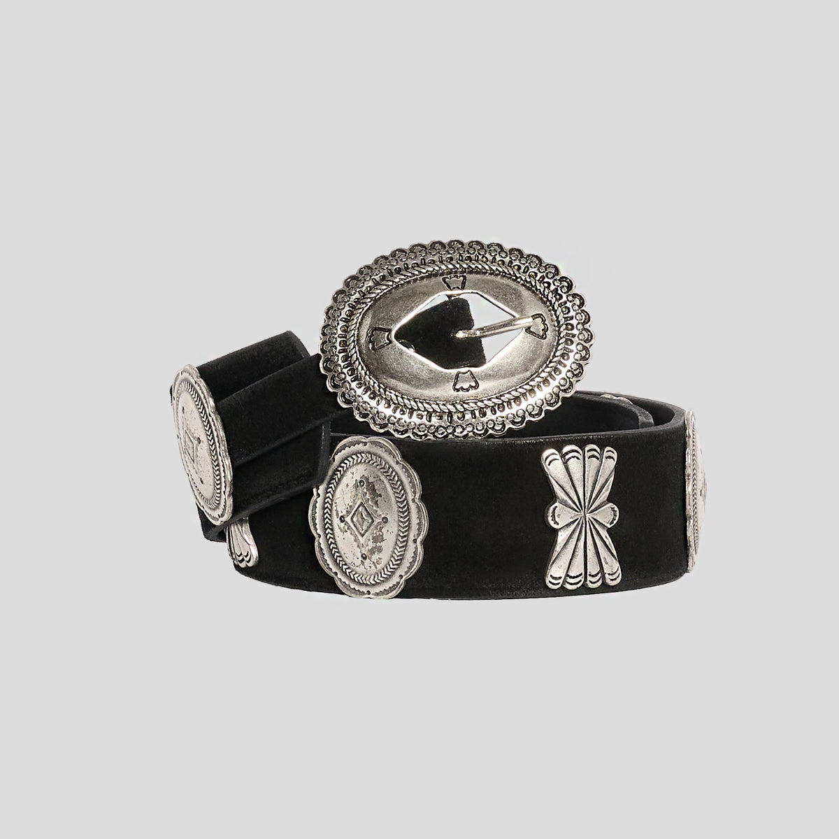 Cintura western conchos camoscio nera Monsieur