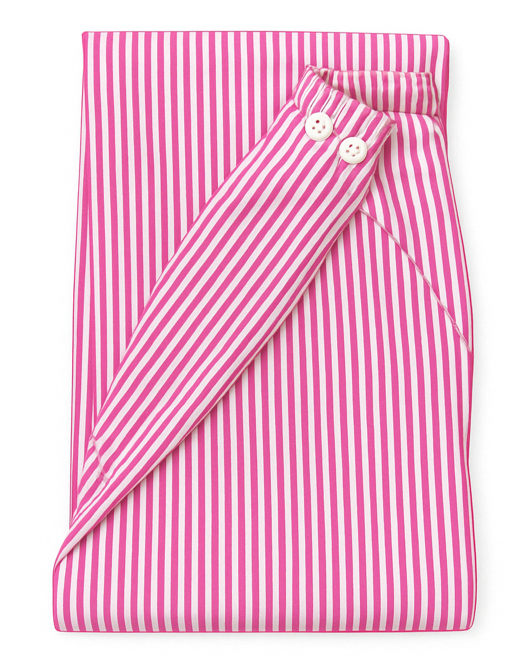 Pigiama lungo cotone rigato rosa bianco Monsieur