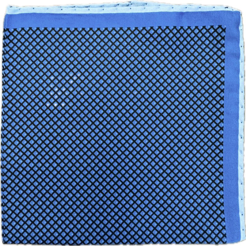 Pocket square big dot blu seta Fefè