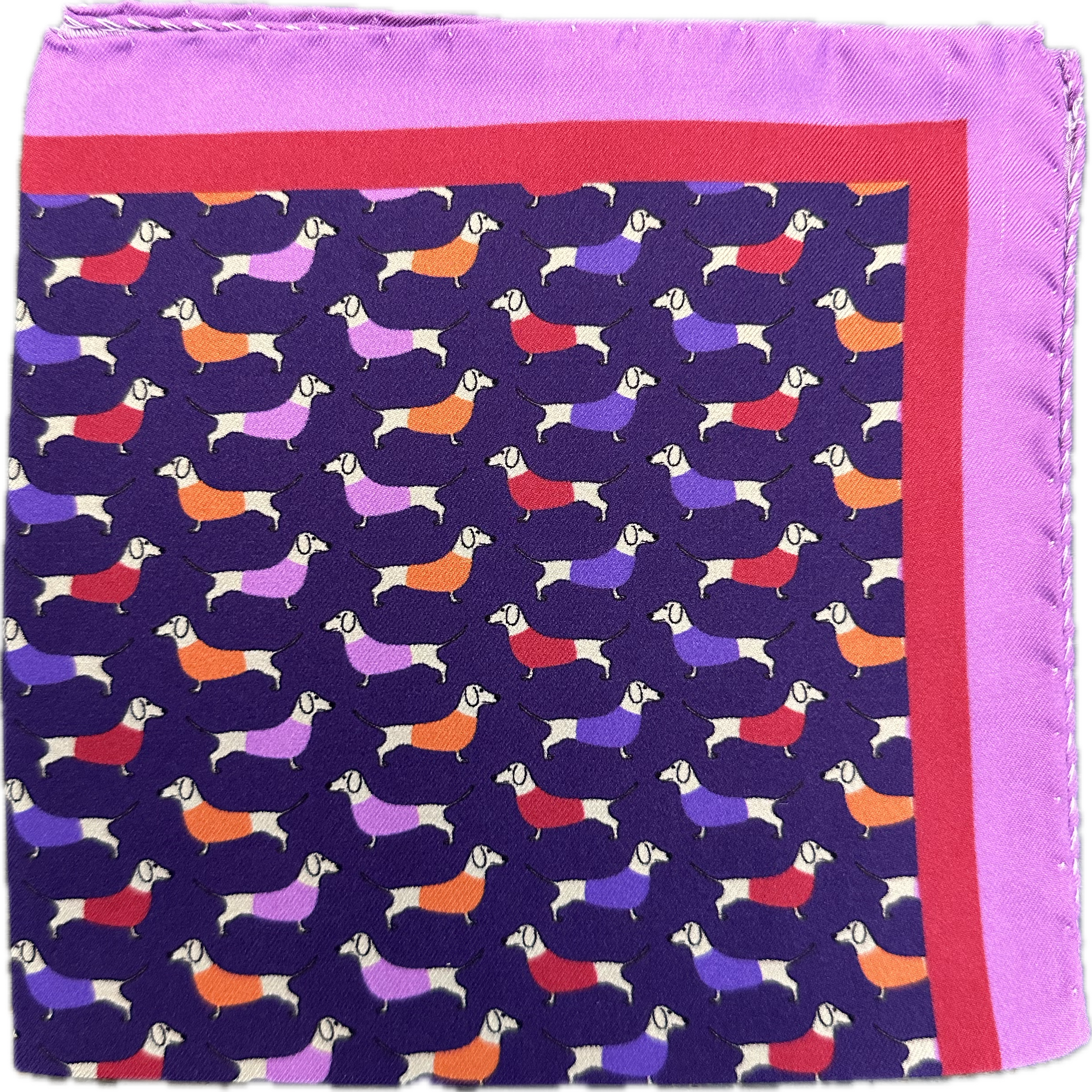 Pocket square fantasia bassotti viola Fefè