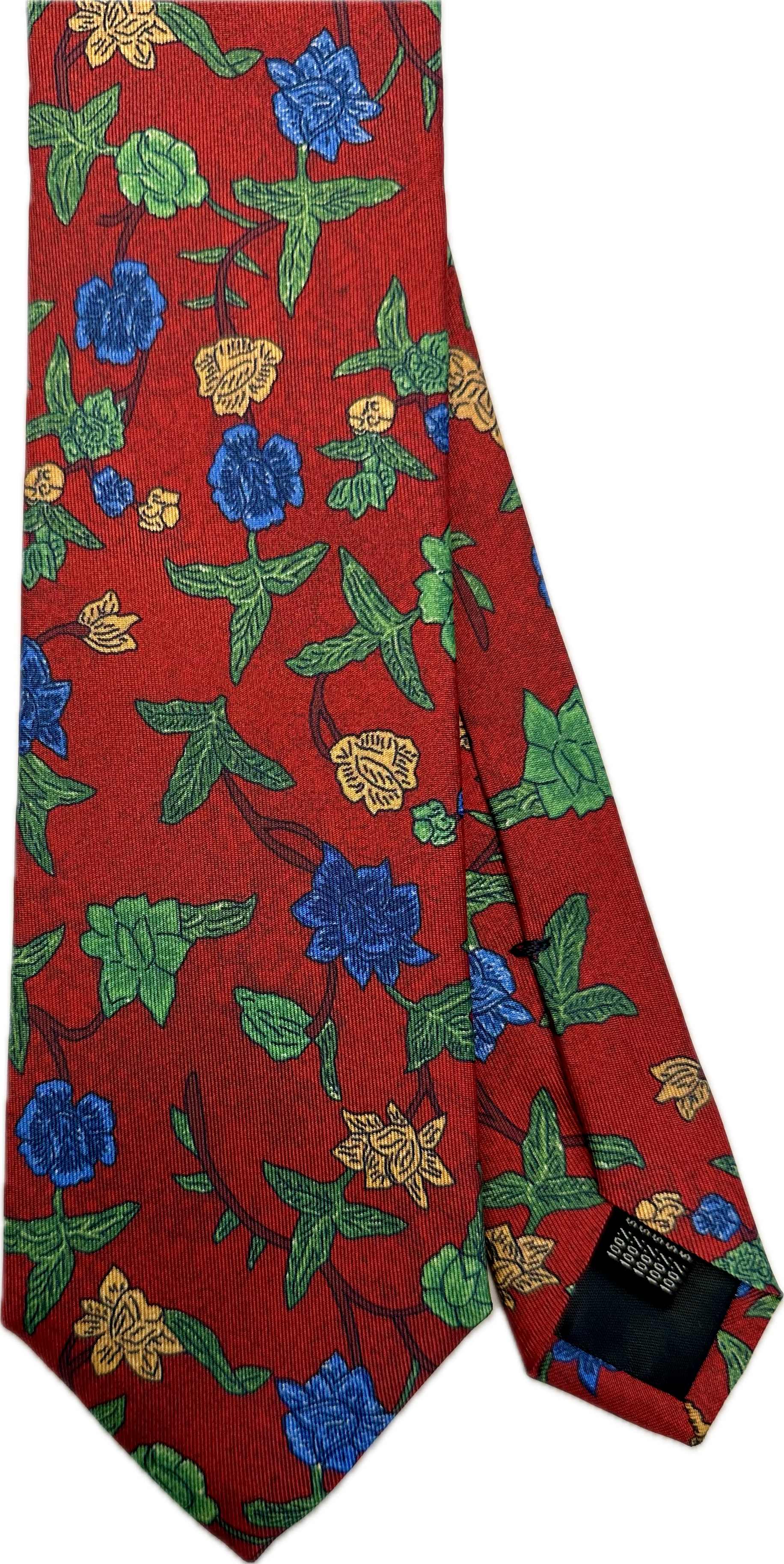 Cravatta seta big flower rossa Monsieur
