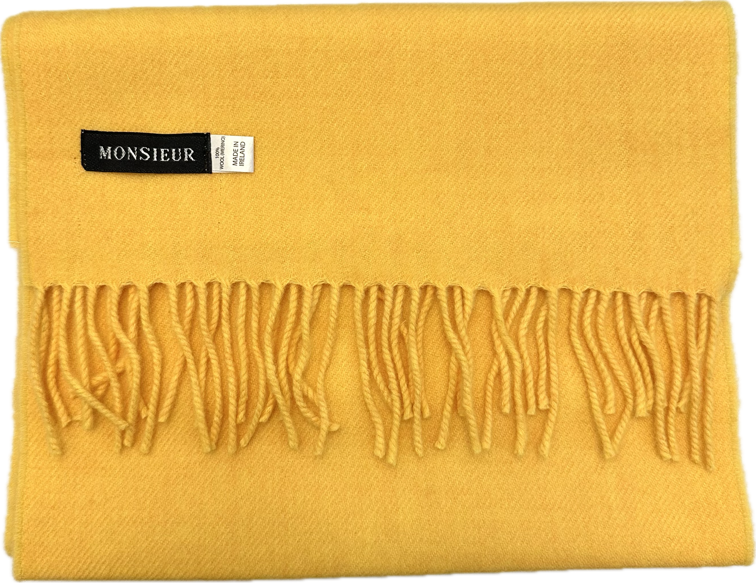 Sciarpa tinta unita luxury wool gialla Monsieur