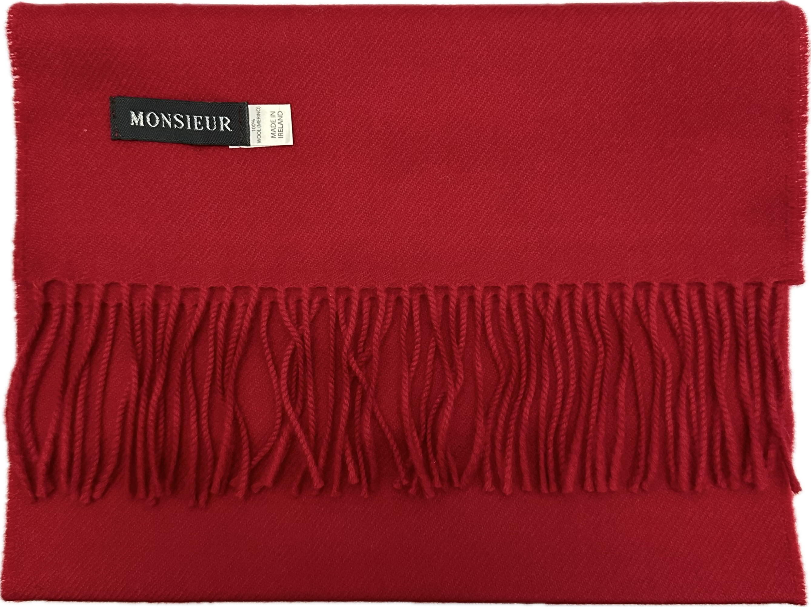 Sciarpa tinta unita luxury wool rosso cardinale Monsieur