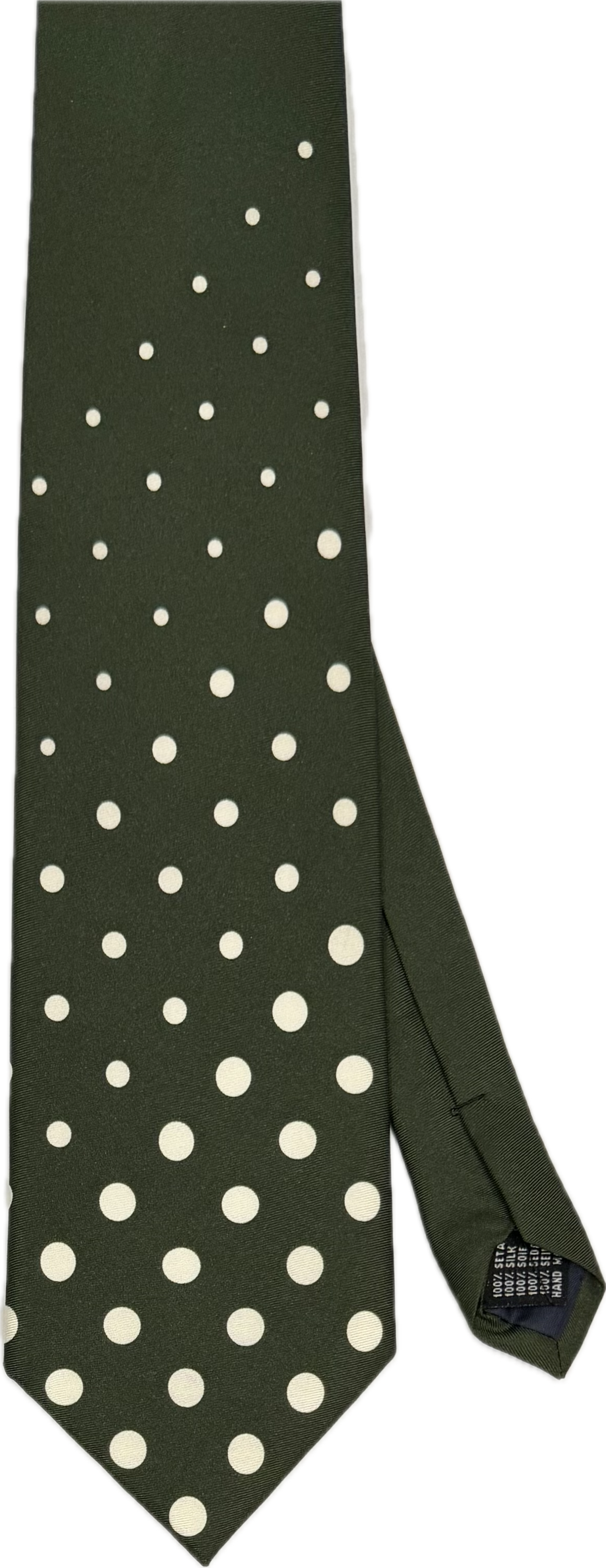 Cravatta seta grigia fantasia crazy dot verde Monsieur