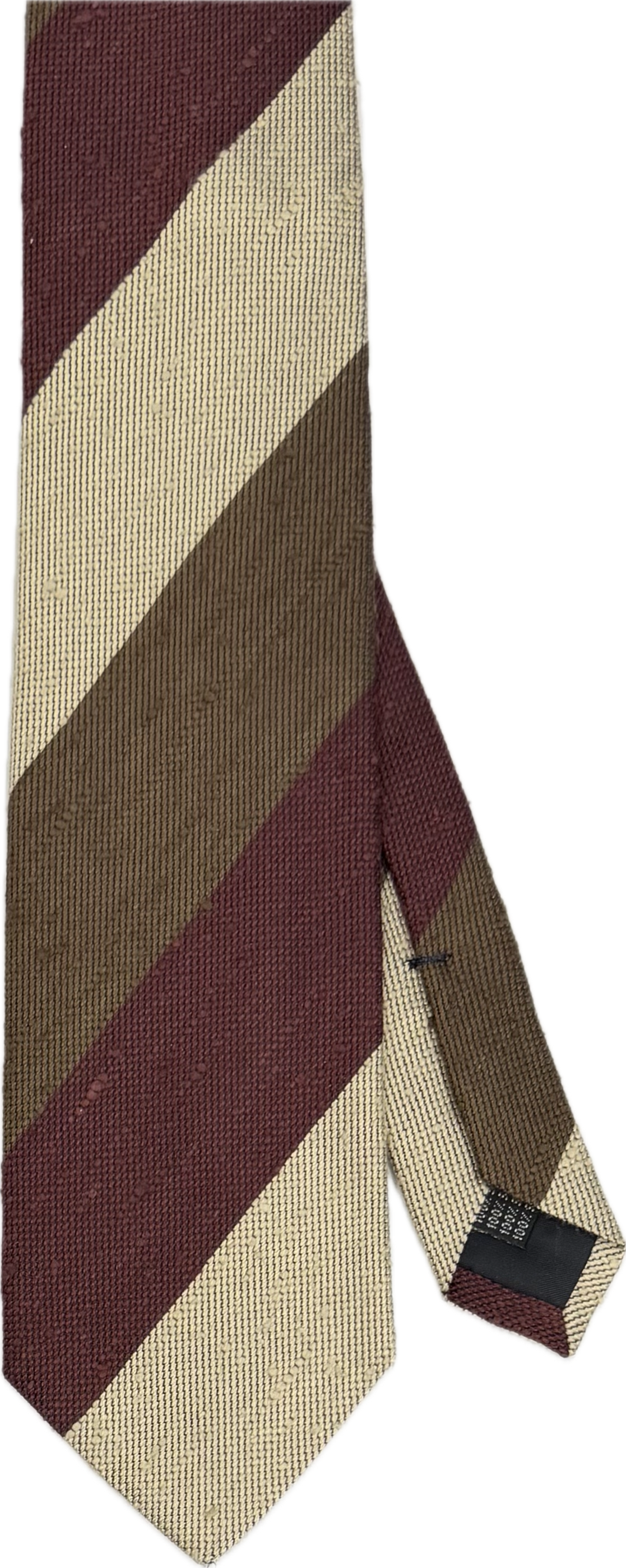 Cravatta seta shantung regimental marrone bordeaux beige Monsieur