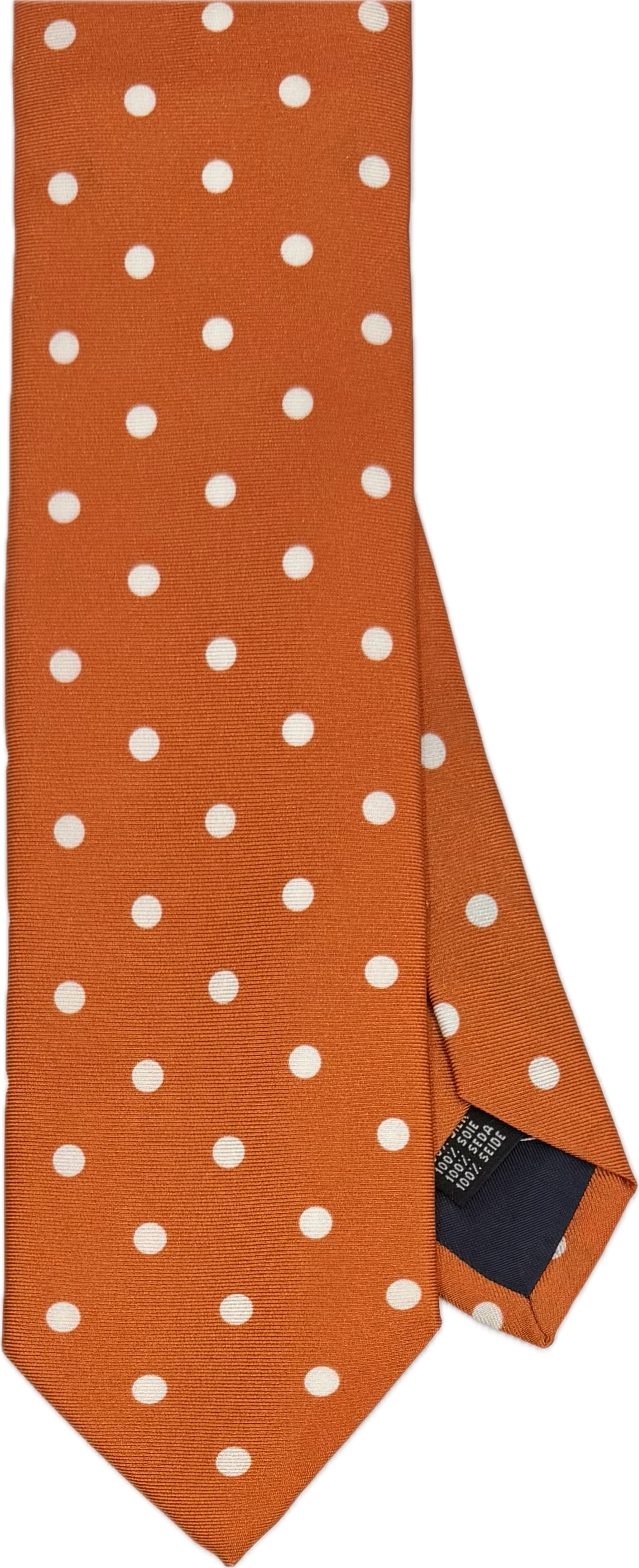 Cravatta seta fantasia big dot arancione Monsieur