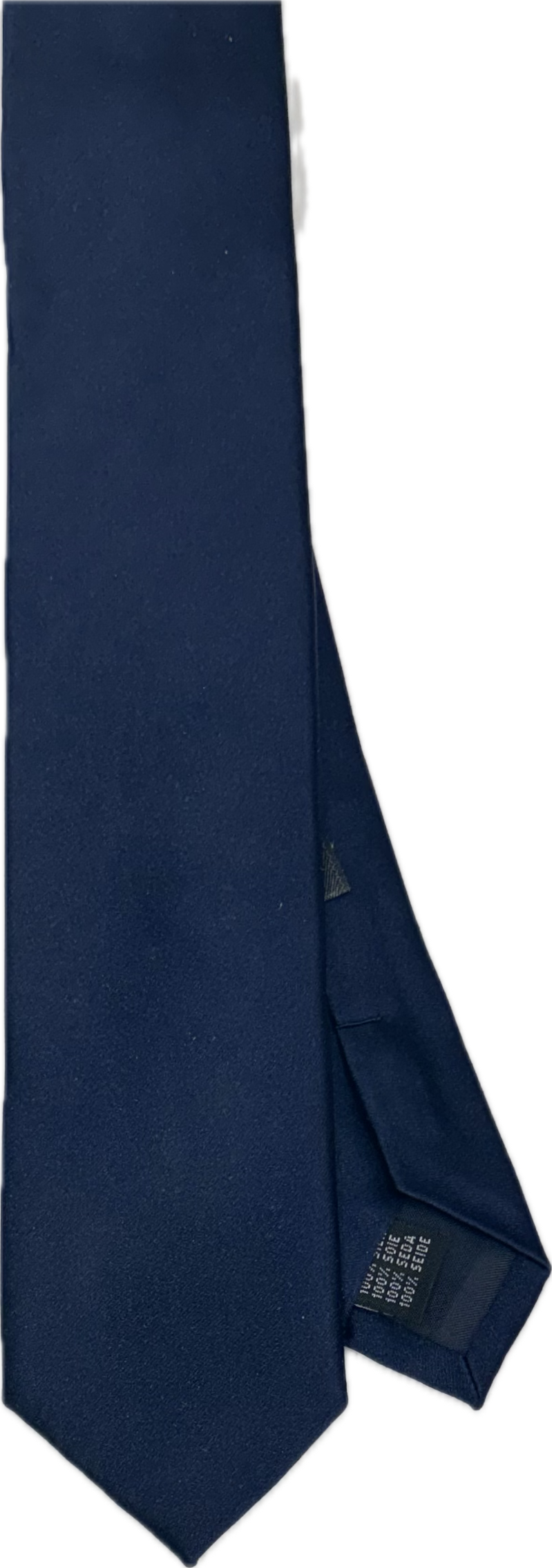 Cravatta stretta seta tinta unita blu Monsieur