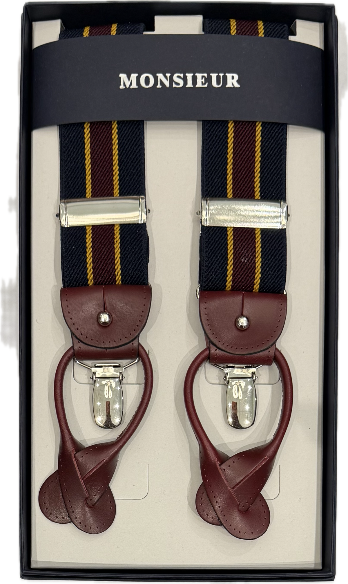 Bretelle regimental blu bordeaux Monsieur