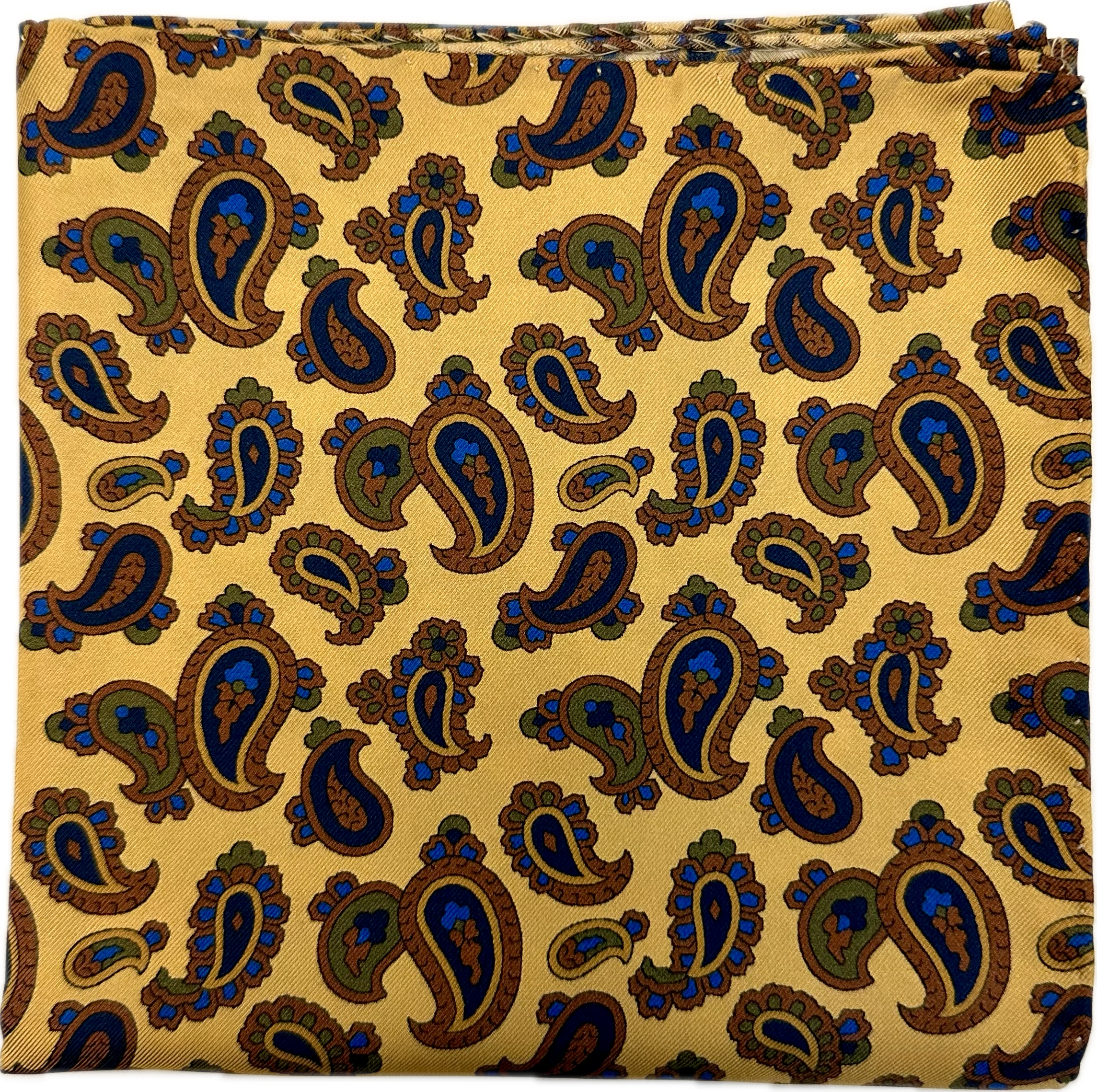 Sciarpa bandana seta fantasia paisley gialla Monsieur