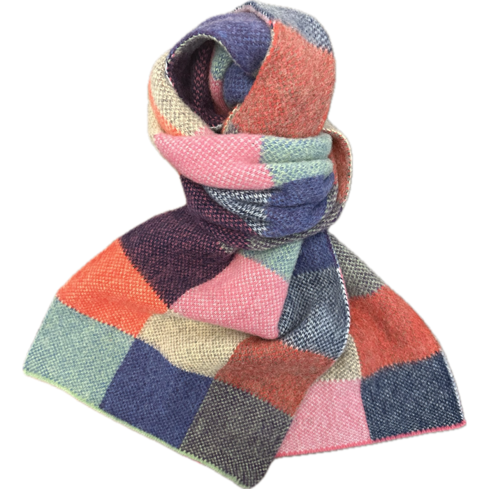 Sciarpa multicolor check lambswool pink Robert Mackie