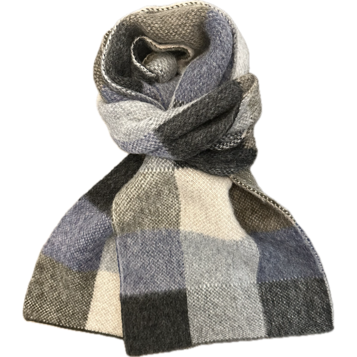 Sciarpa multicolor check lambswool grigia Robert Mackie